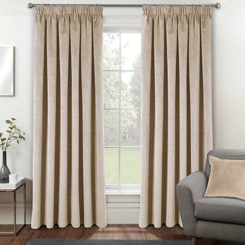 Oxford (Blackout) Pencil Pleat, Cream - Ready Made Curtains - Image 3